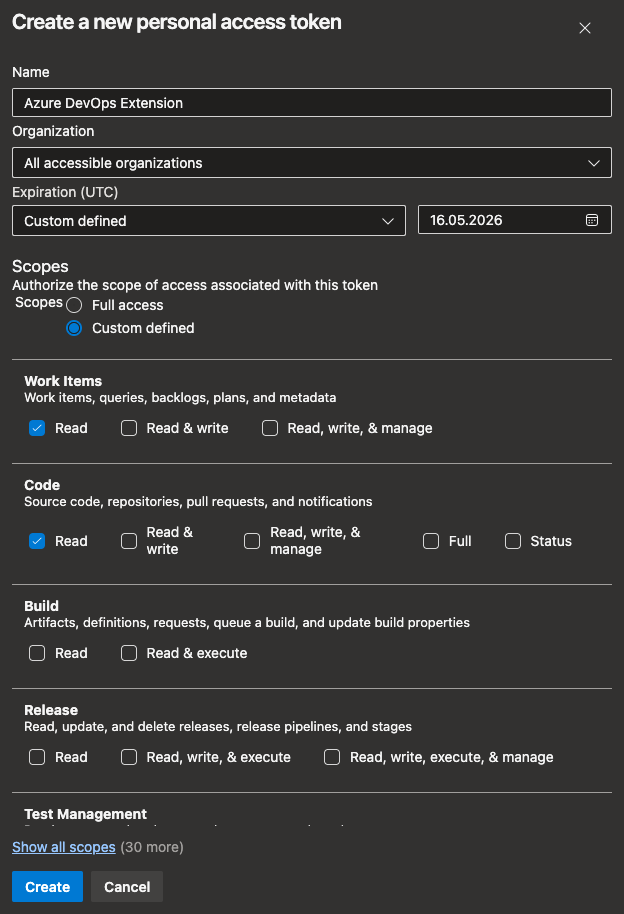 Creating PAT Screenshot